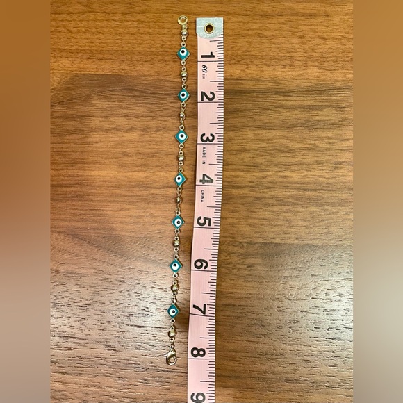 18k Gold Plated Turquoise Evil Eye Bracelet - Picture 7 of 7